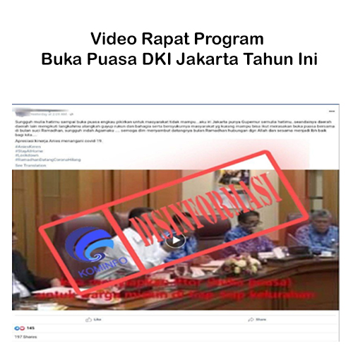 Video Rapat Program Buka Puasa DKI Jakarta Tahun Ini