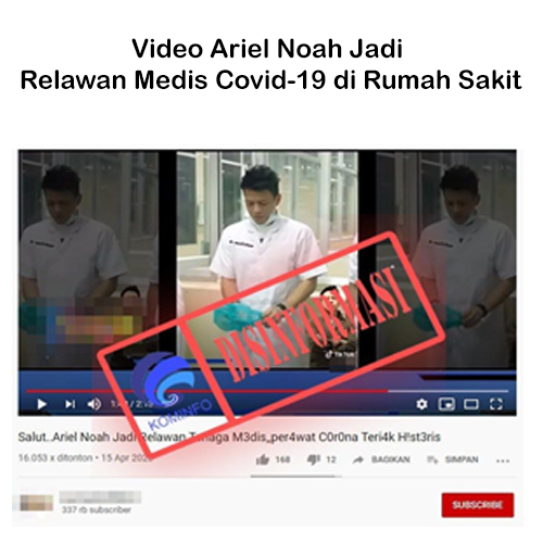 Video Ariel Noah Jadi Relawan Medis Covid-19 di Rumah Sakit