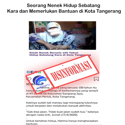 Seorang Nenek Hidup Sebatang Kara dan Memerlukan Bantuan di Kota Tangerang