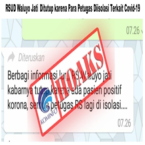 RSUD Waluyo Jati Ditutup karena Para Petugas Diisolasi Terkait Covid-19