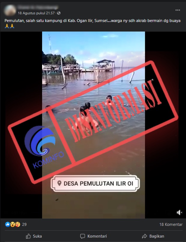 Video Anak-anak Bermain dengan Buaya di Sungai Ogan