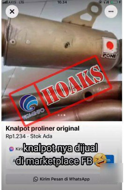 Knalpot Bodong Sitaan Tilang Dijual secara Online