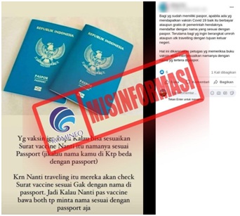 Nama di Surat Vaksinasi Harus Sesuai dengan Paspor