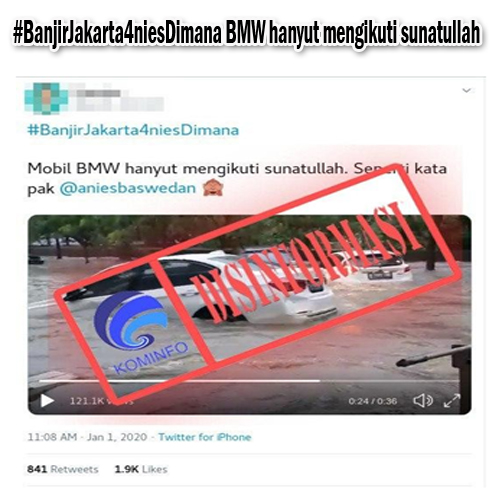 #BanjirJakarta4niesDimana BMW Hanyut Mengikuti Sunatullah