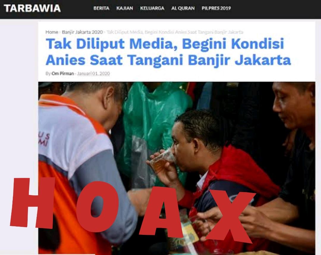 Foto “Tak Diliput Media, Begini Kondisi Anies Saat Tangani Banjir Jakarta”
