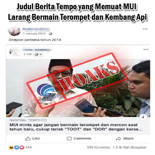 Judul Berita Tempo yang Memuat MUI Larang Bermain Terompet dan Kembang Api