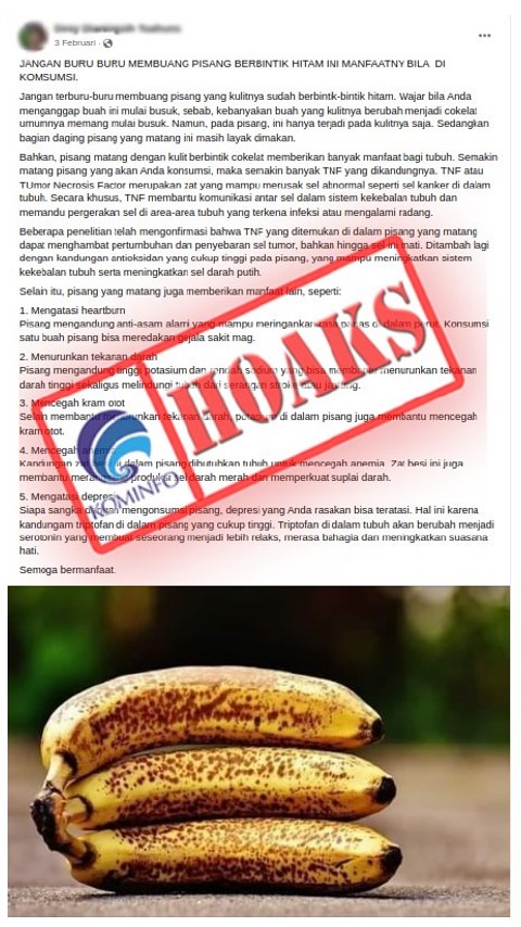 Pisang Berbintik Hitam Mengandung Zat Antikanker