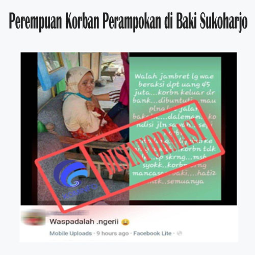 Perempuan Korban Perampokan di Baki Sukoharjo