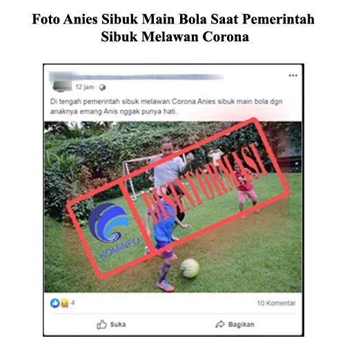 Foto Anies Sibuk Main Bola Saat Pemerintah Sibuk Melawan Corona