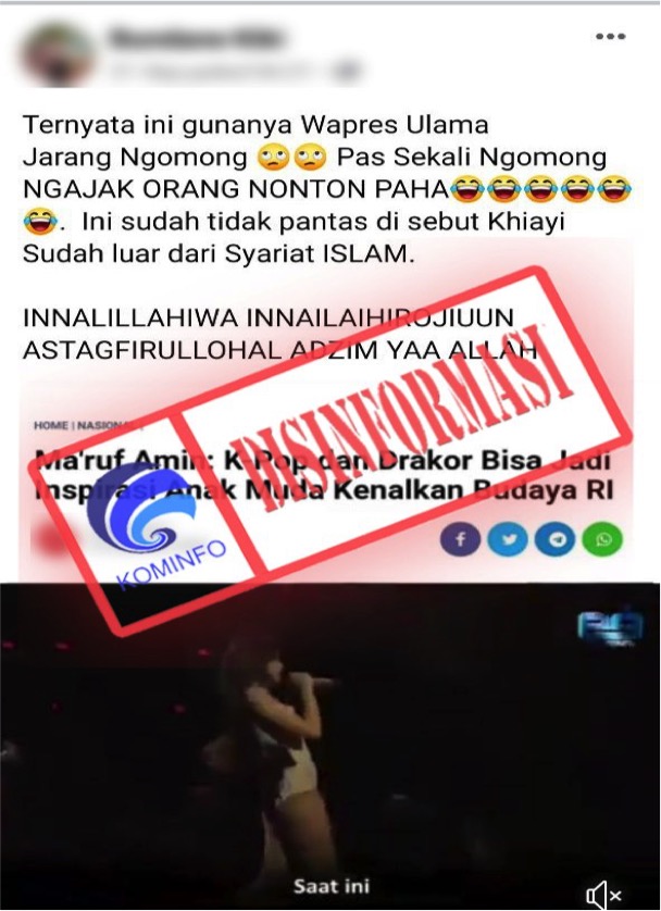 Ma'ruf Amin Mengajak Orang untuk Menonton Paha