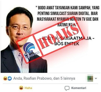 Pernyataan Eddy K. Sariaatmaja Terkait Tayangan TV