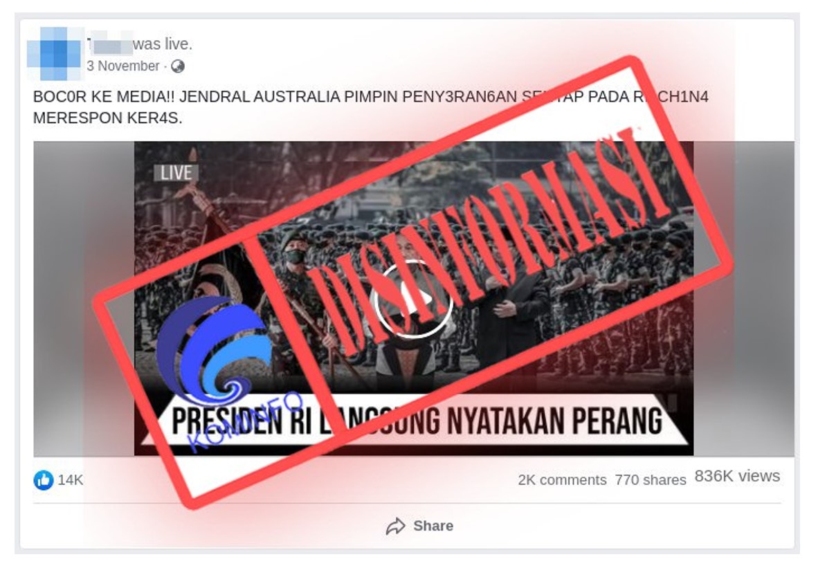 Video Letnan Jenderal Australia Pimpin Serangan ke Indonesia, Cina Merespons Keras