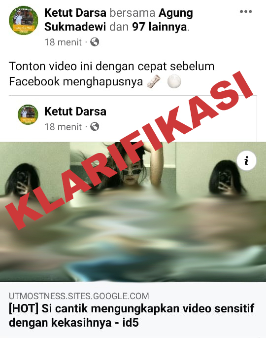 Peretasan akun facebook atas nama Ketut Darsana untuk upload foto link video tidak senonoh