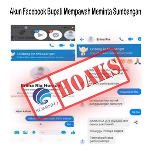 Akun Facebook Bupati Mempawah Meminta Sumbangan