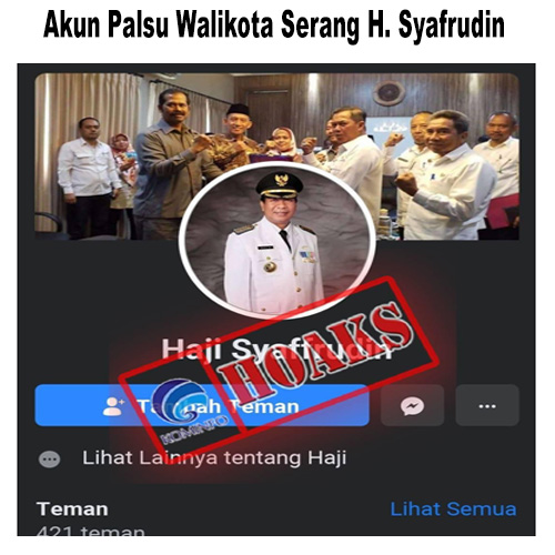 Akun Palsu Walikota Serang H. Syafrudin