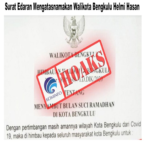 Surat Edaran Mengatasnamakan Walikota Bengkulu Helmi Hasan