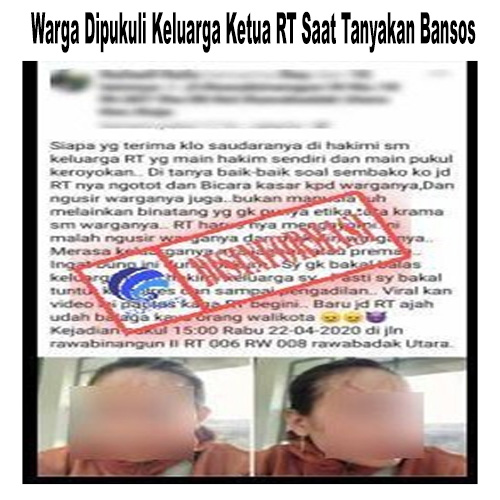 Warga Dipukuli Keluarga Ketua RT Saat Tanyakan Bansos