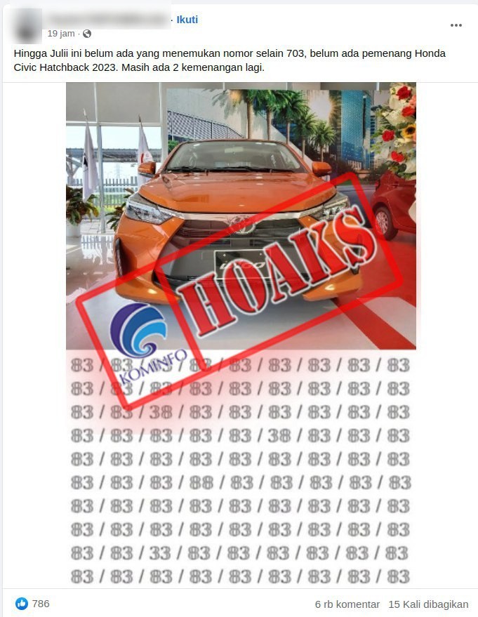 Honda Bagikan Hadiah Hanya dengan Menebak Angka di Facebook