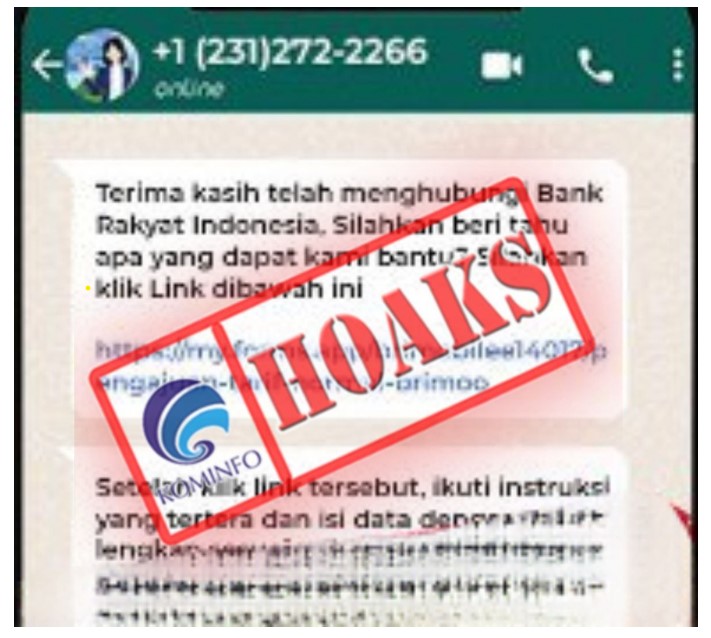 Akun WhatsApp Mengatasnamakan BRI