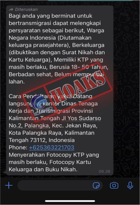 Pembukaan Pendaftaran Peserta Transmigrasi Provinsi Kalimantan Tengah