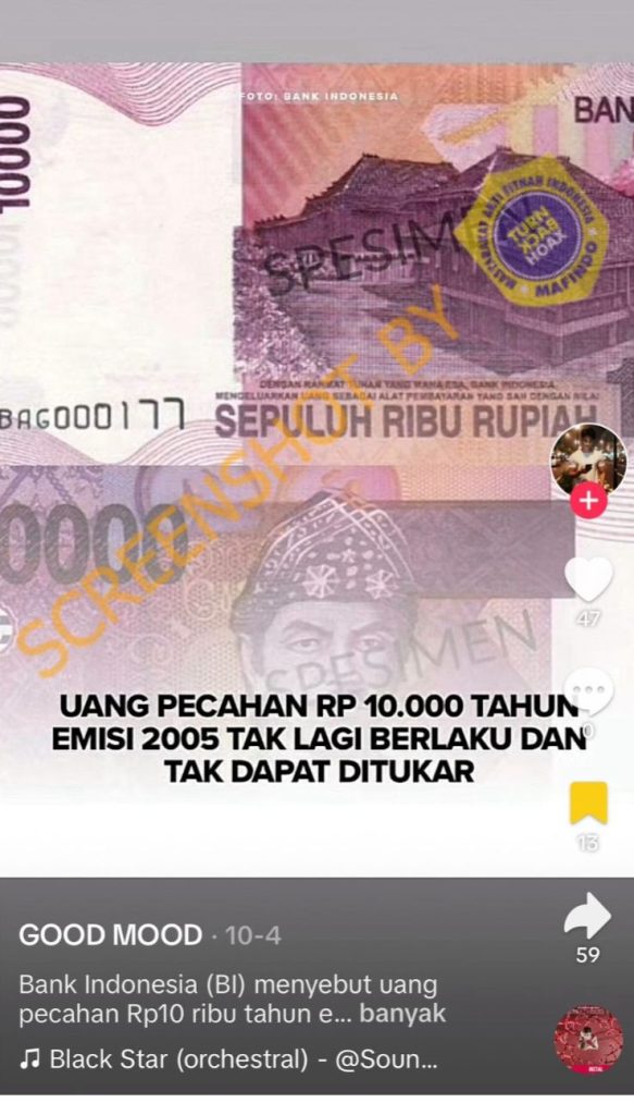 Uang Rp10.000 Tahun Emisi 2005 Tak Lagi Berlaku