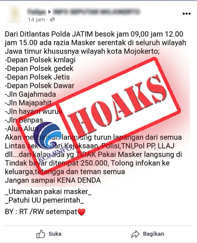 Agenda Razia Masker Ditlantas Polda Jawa Timur