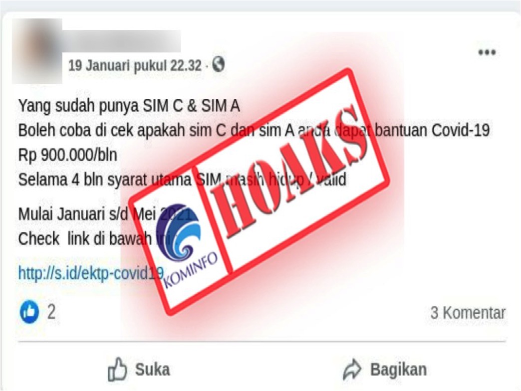 Pemilik SIM C dan A Dapat Bantuan Covid-19 Rp 900 dari Januari Hingga Mei 2021