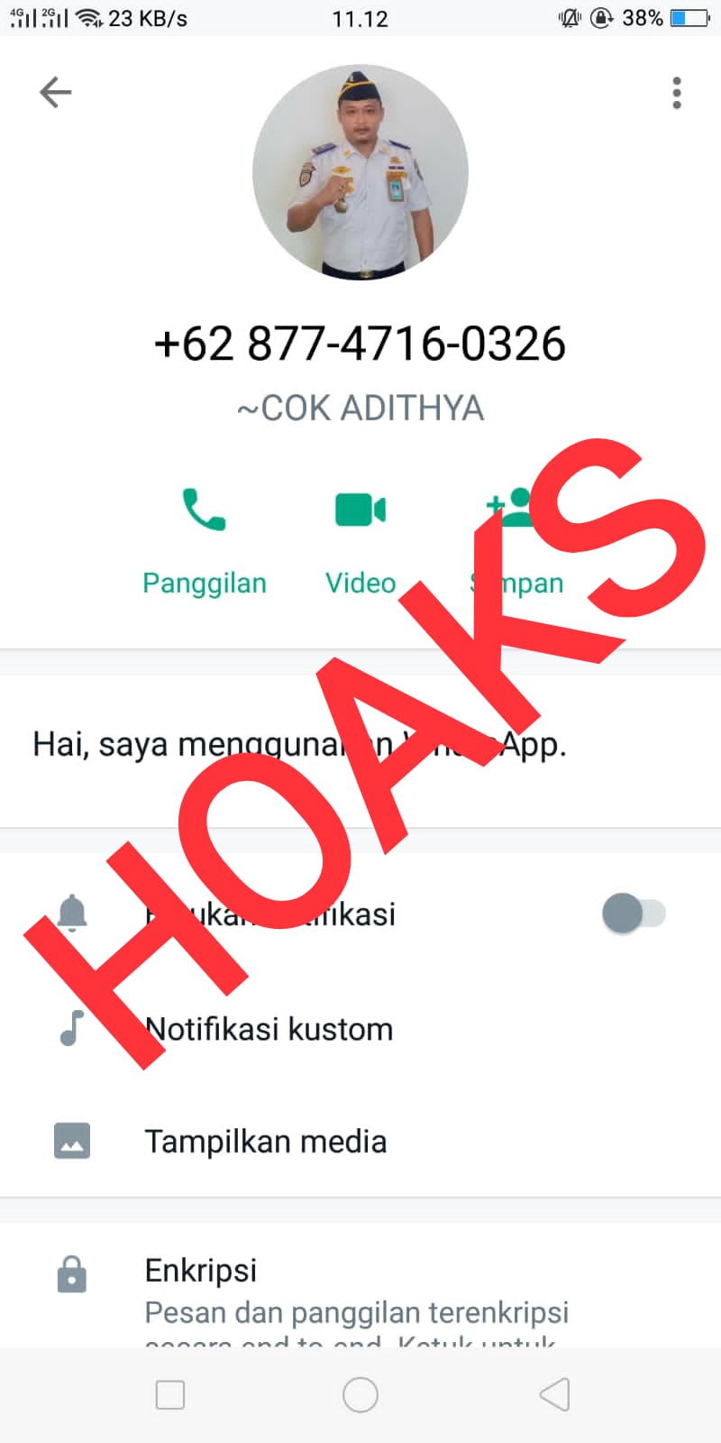 LAGI, TERSEBAR TANGKAPAN LAYAR AKUN WHATSAPP DAN CHAT YANG MENGAKU SEBAGAI KEPALA BIDANG LALU LINTAS, DINAS PERHUBUNGAN KABUPATEN BULELENG.