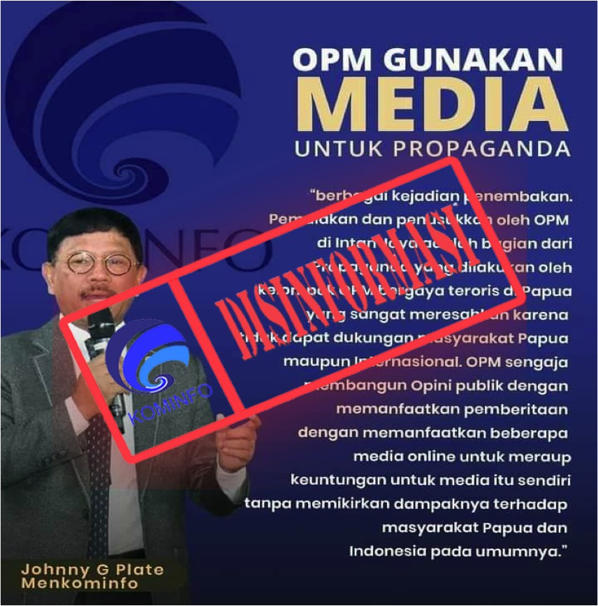 Pernyataan Menkominfo: OPM Gunakan Media Untuk Propaganda