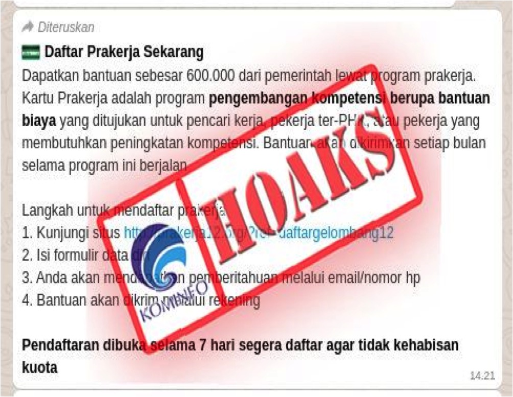 Pendaftaran Kartu Prakerja pada Situs Prakerja12.org