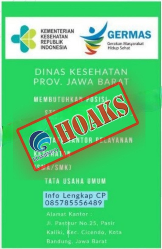 Lowongan Staf Vaksinasi Booster Dinas Kesehatan Provinsi Jawa Barat