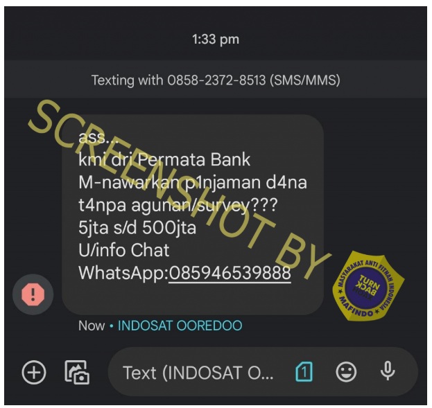 Permata Bank Menawarkan Pinjaman Dana Tanpa Agunan/Survey Melalui SMS