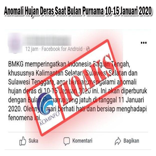 Anomali Hujan Deras Saat Bulan Purnama 10-15 Januari 2020