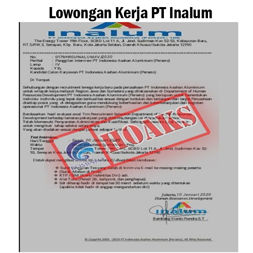 Lowongan Kerja PT Inalum