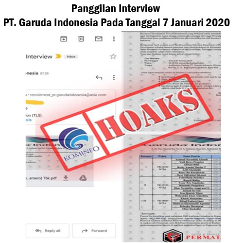 Panggilan Interview PT. Garuda Indonesia Tanggal 7 Januari 2020