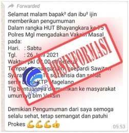 Polres Magelang Menyelenggarakan Vaksin Massal untuk Masyarakat Umum