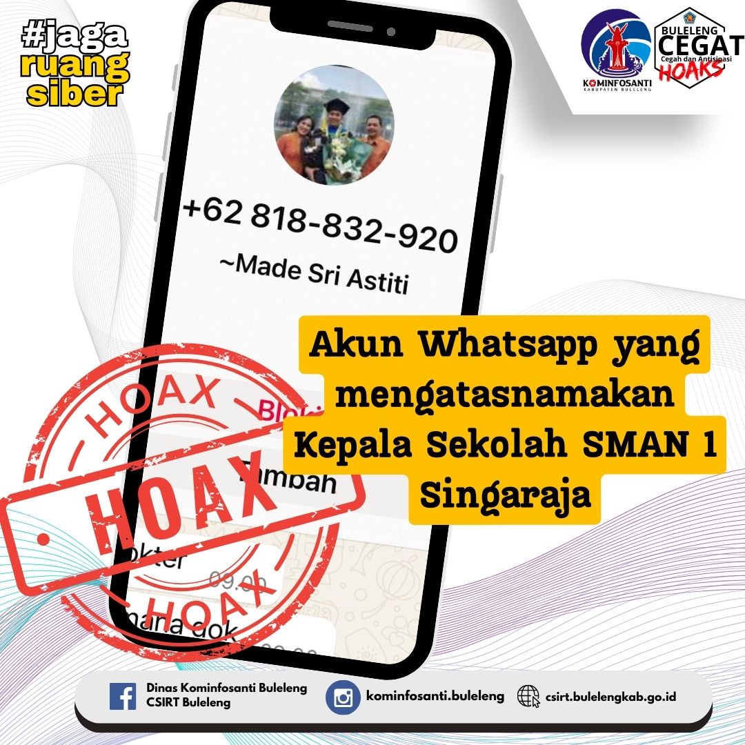 Akun Whatsapp yang mengatasnamakan Kepala Sekolah SMAN 1  Singaraja