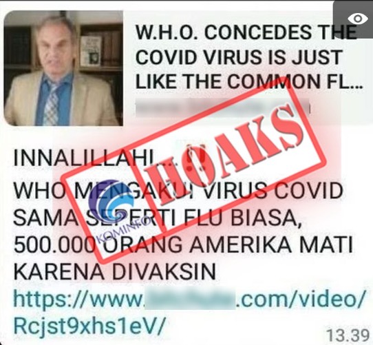 WHO Akui Covid-19 Sama dengan Flu Biasa dan 500.000 Orang di AS Tewas karena Vaksin