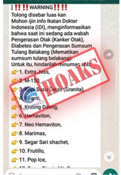 Ikatan Dokter Indonesia (IDI) menginformasikan sedang ada wabah Pengerasan Otak