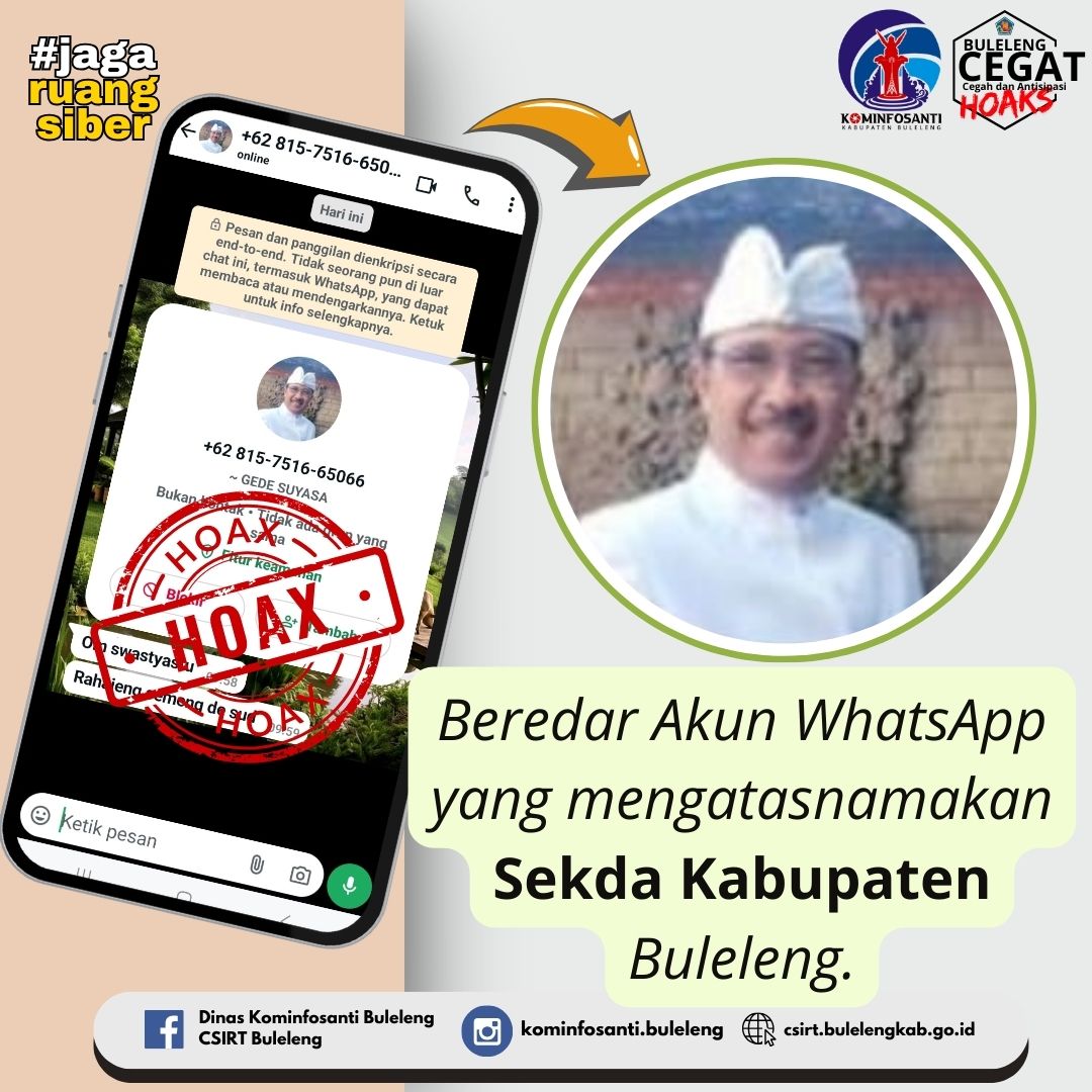 Beredar Akun WhatsApp yang mengatasnamakan Sekda Kabupaten Buleleng.