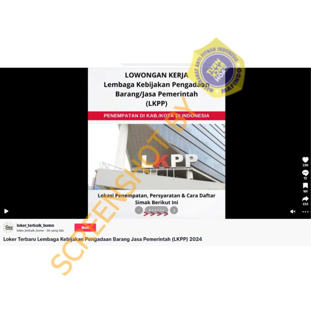 Loker Lembaga Kebijakan Pengadaan Barang/Jasa Pemerintah (LKPP)