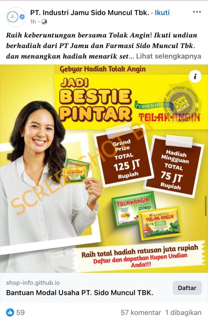 Gebyar Hadiah Ratusan Juta dari Tolak Angin (PT Sido Muncul Tbk.)