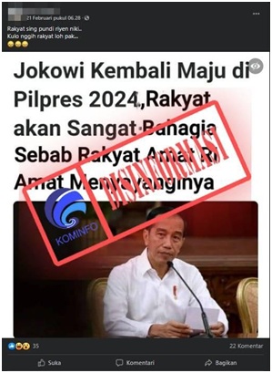 Jokowi Dikabarkan Kembali Maju di Pilpres 2024