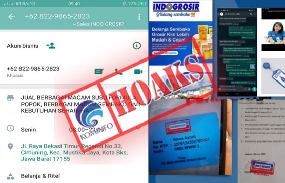 Akun WhatsApp Mengatasnamakan Sales Indogrosir