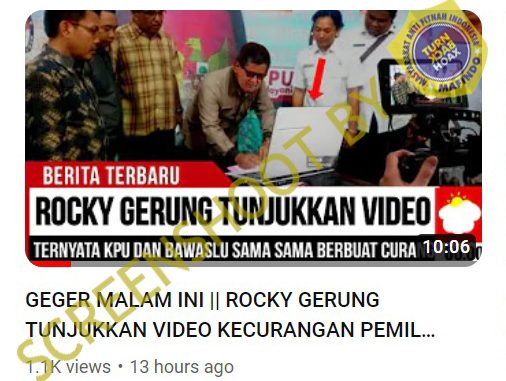 ROCKY GERUNG TUNJUKKAN VIDEO KECURANGAN PEMILU DARI KPU DAN BAWASLU