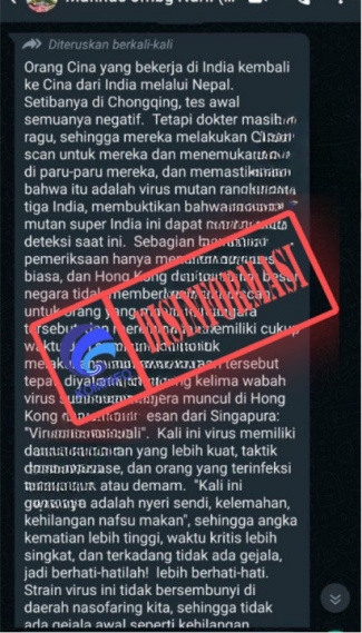 Tiga Warga Cina Tidak Terdeteksi Virus Covid-19 Varian Baru Asal India