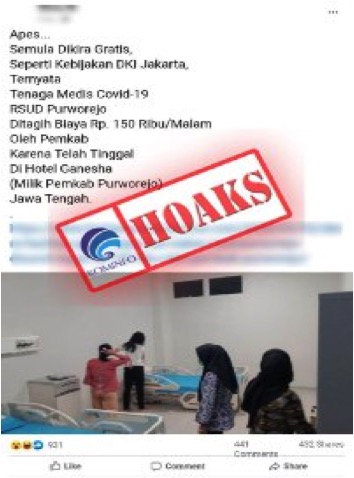 Tenaga Medis Covid-19 RSUD Purworejo Ditagih Biaya 150 Ribu Permalam oleh Pemkab Karena Telah Tinggal di Hotel Ganesha