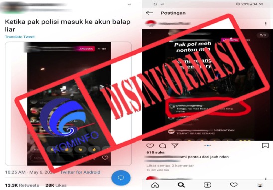 Akun Polres Magelang Ikut Live Instagram Balap Liar