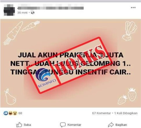 Penjualan Akun Prakerja Senilai 3 Juta