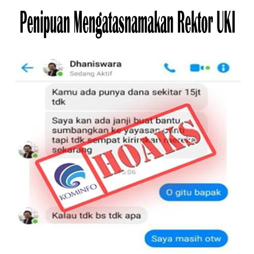 Penipuan Mengatasnamakan Rektor UKI